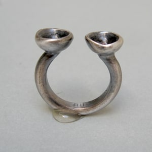 Hand Forged Solid Silver Ring: Open Shank Design
