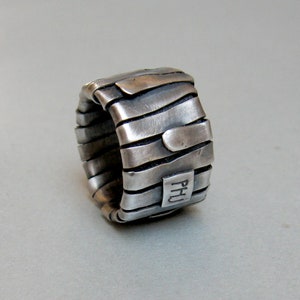 Sterling silver  band ring, unisex, rustic ring, made to order