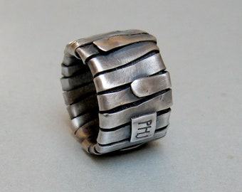 Sterling silver  band ring, unisex, rustic ring, made to order