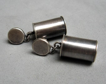 Boucles d'oreilles cylindriques creuses en argent sterling, boucles d'oreilles pendantes en argent, bijoux faits main