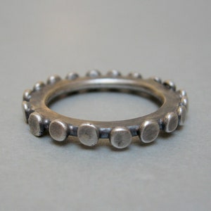 Rustic sterling silver stacking ring,made to order