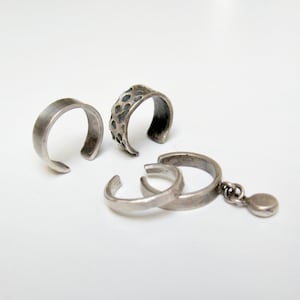 Sterling silver ear cuff, no piercing, four matched ear cuff, girlfriend gift, everyday jewelry