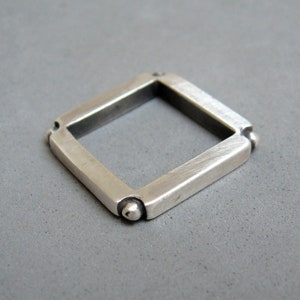 Récord cuadrado en plata 925, anillo apilable
