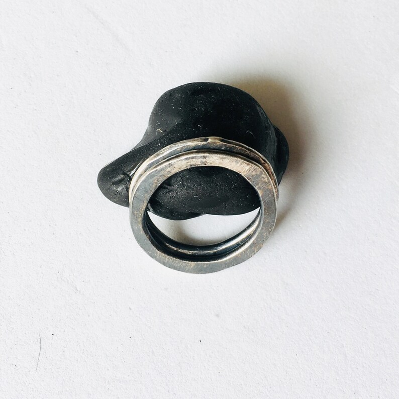 2 Sterling silver irregular stack rings