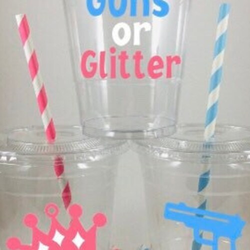 GUNS OR GLITTER Gender Reveal Baby Shower Confetti Etsy