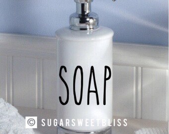 more colors rae dunn inspired soap decal permanent sticker bathroom hand soaps dispenser - Bathroom Soap Dispenser more colors rae dunn inspired soap decal permanent sticker bathroom hand soaps dispenser - Bathroom Soap Dispenser