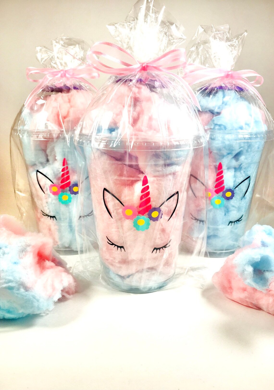 Unicorn Cotton Candy Party Favors Unicorns Fluff Favor Cups Etsy