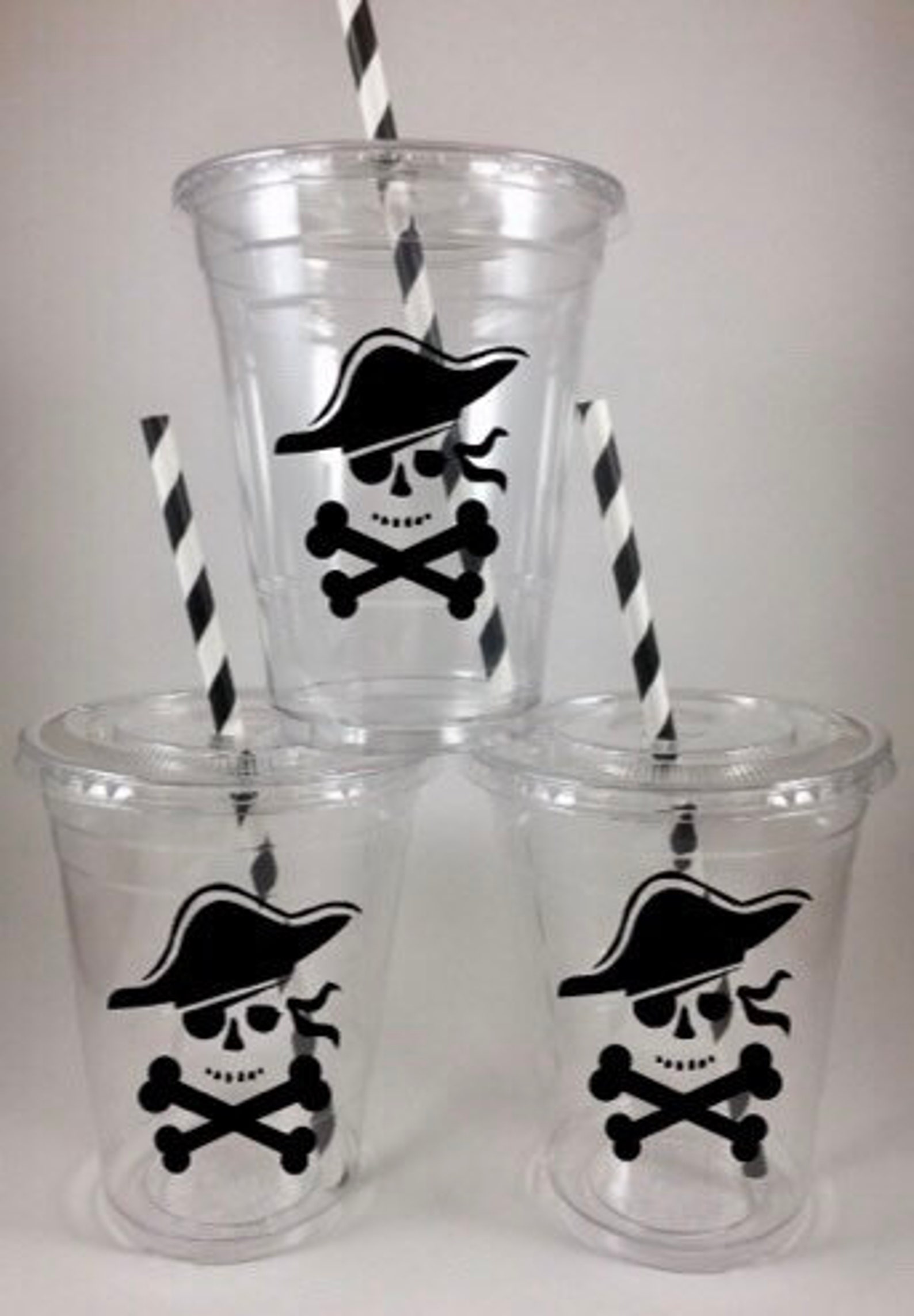 Pirate Party Cups Disposable Lids Straws Birthday Pirates - Etsy UK