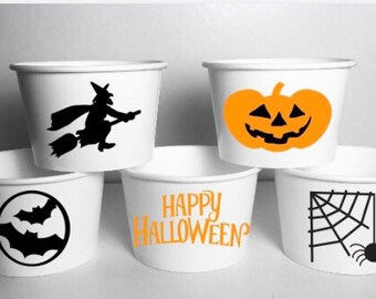 HALLOWEEN PARTY CUPS Snack Candy Treat Ice Cream Food Favor Bowls