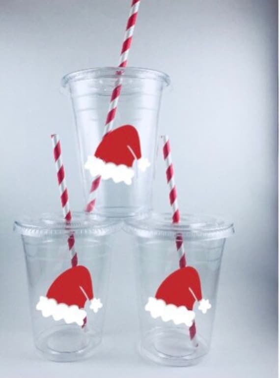 Christmas Silly Colorful Drinking Straws Reusable Santa & Bear