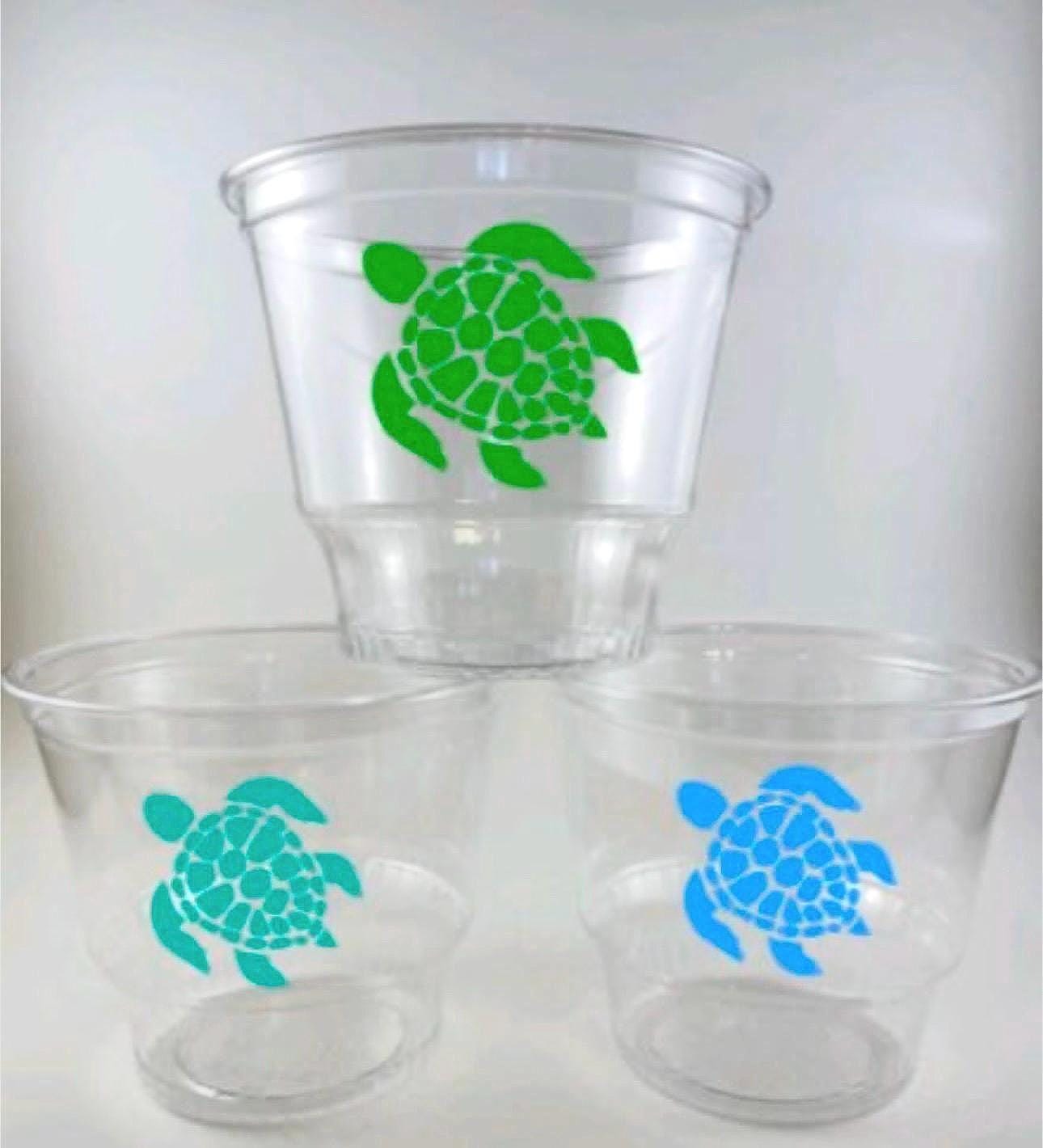 Turtle Shell Cups Sea Turtle PARTY CUPS Birthday Punch Drinks Dessert Ice Cream Food ...