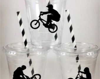 BMX Bike Rider Birthday Party Cups DISPOSABLES Biker Bicycle