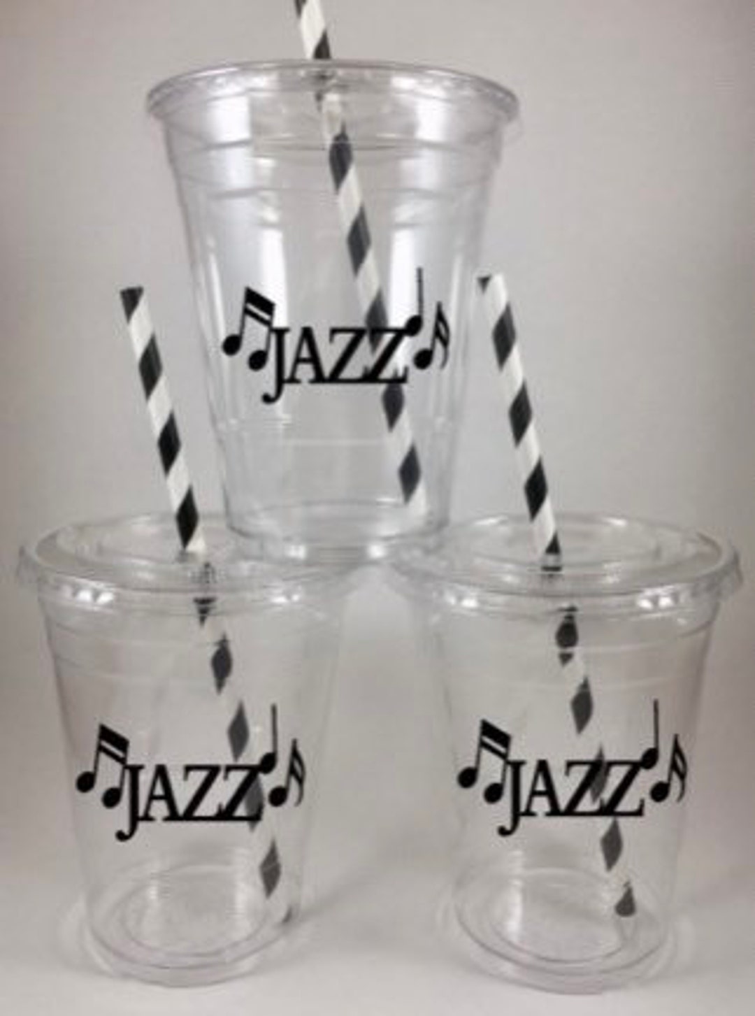 JAZZ PARTY CUPS Birthday Music Musical Cups With Lids Straws All Colors ...
