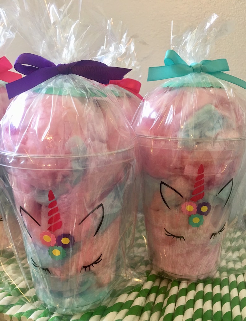 Unicorn Cotton Candy Party Favors Unicorns Fluff Favor Cups Etsy