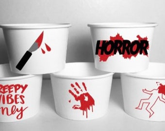 Horror PARTY CUPS Snack Candy Treat Ice Cream Food Favor Bowls