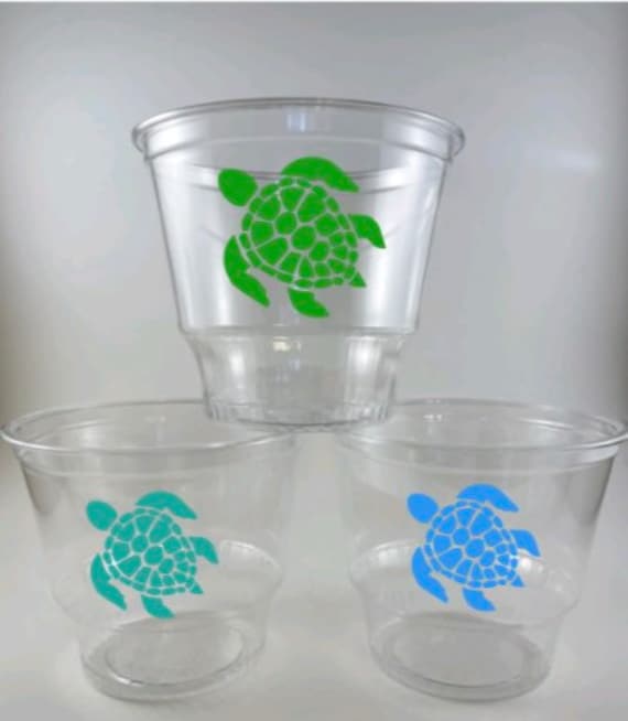Sea Turtle PARTY CUPS Birthday Punch Drinks Dessert Ice Cream Food Favors 