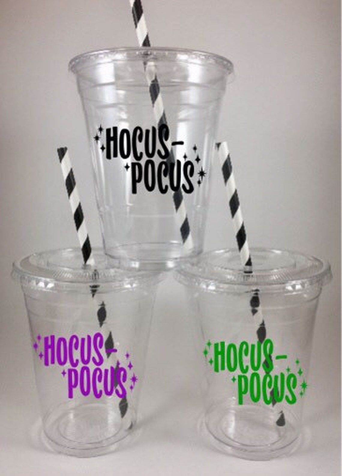 Hocus Pocus Halloween Party Cups With Lids Straws Cup Witches Etsy