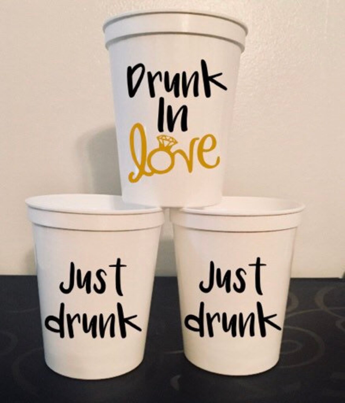 Bachelorette Party Cups Just DRUNK IN LOVE Personalized Names Etsy