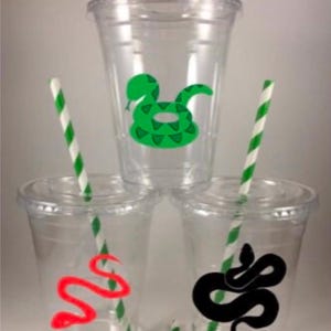 Snake Party Cups Snakes Birthday Lids Straws Custom Colors Free