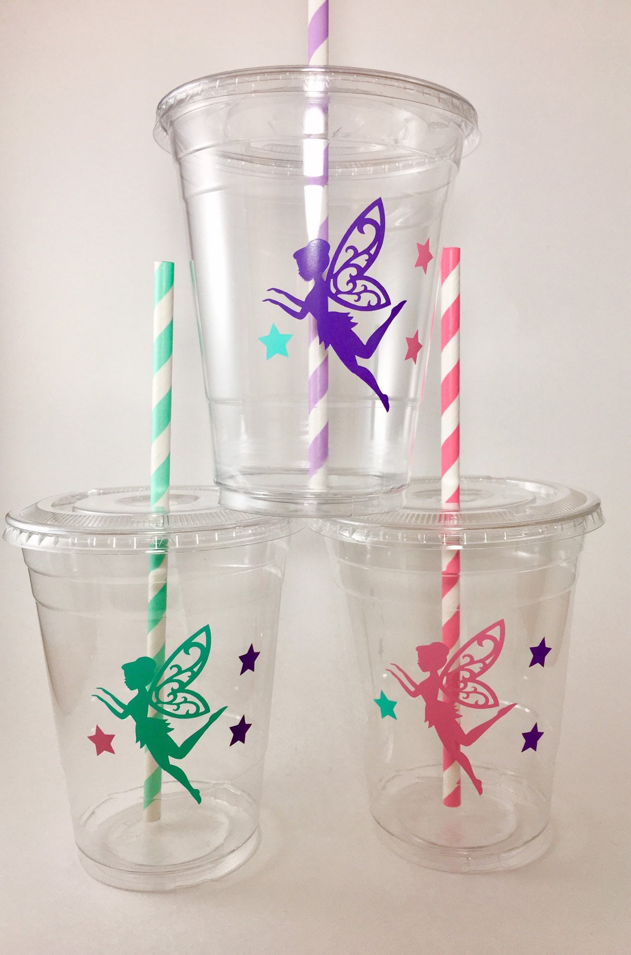 Beauty and the Beast Party Cups Birthday DISPOSABLE Lids Straws  Personalized 