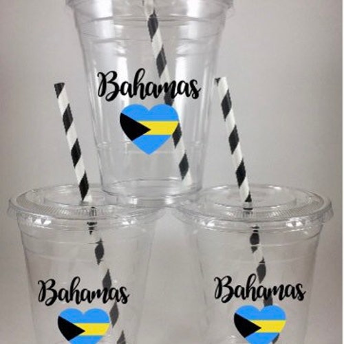Jamaica PARTY CUPS Jamaican Flag Birthday With Lids Straws Etsy