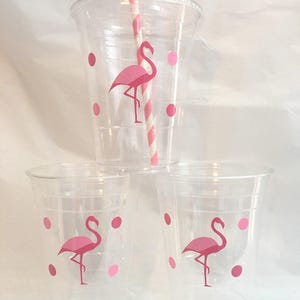 Flamingo Party Cups Birthday Bachelorette Flamingle Personalized DISPOSABLE Flamingos