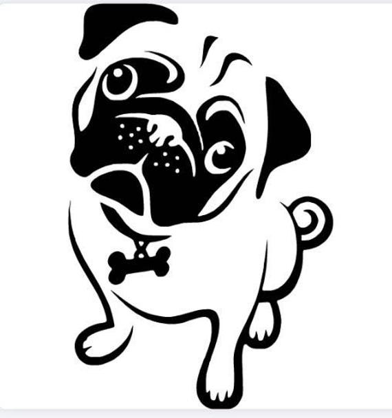 Dog Bone Sticker I Love My Pug Car Sign Puppy Decal Made in USA Buy2 Get3rd Free