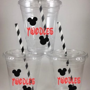 Twodles PARTY CUPS 2nd Birthday Disposable Personalized Lids Straws Two