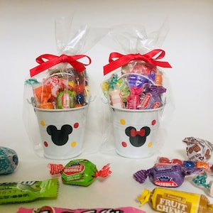Mickey Mouse Minnie PARTY FAVORS Birthday Mini Candy Buckets Custom Colors Bucket Tin Bags