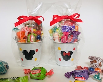 QMZ Party Favor Gift Bags Candy Treat Bags Birthday Baby Shower Wedding Mickey Minnie Theme Decorations Supplies with Stickers Set of 24