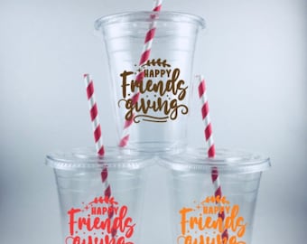 Friendsgiving Friends Giving Thanksgiving Disposable Party Cups Decorations