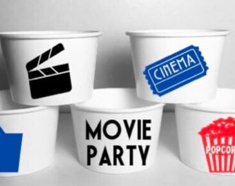 Movie PARTY Cups Birthday Food Treat Favors Bowl Cup