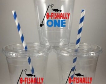 Ofishally ONE Fishing Party Cups First 1st Birthday O Fishally
