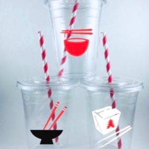 Chinese Food Hibachi PARTY CUPS Buffet Birthday  Personalized Asian