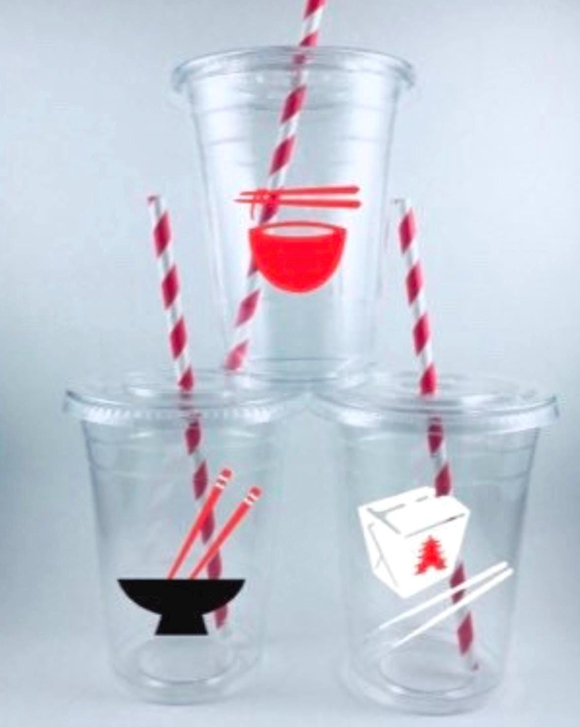 Chinese Food Hibachi PARTY CUPS Buffet Birthday  Personalized Asian