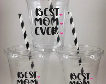 Best Mom Ever Party Cups Disposable Mama Birthday