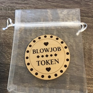 Blowjob Token Valentines Mens Gift Anniversary Birthday Wood Gifts
