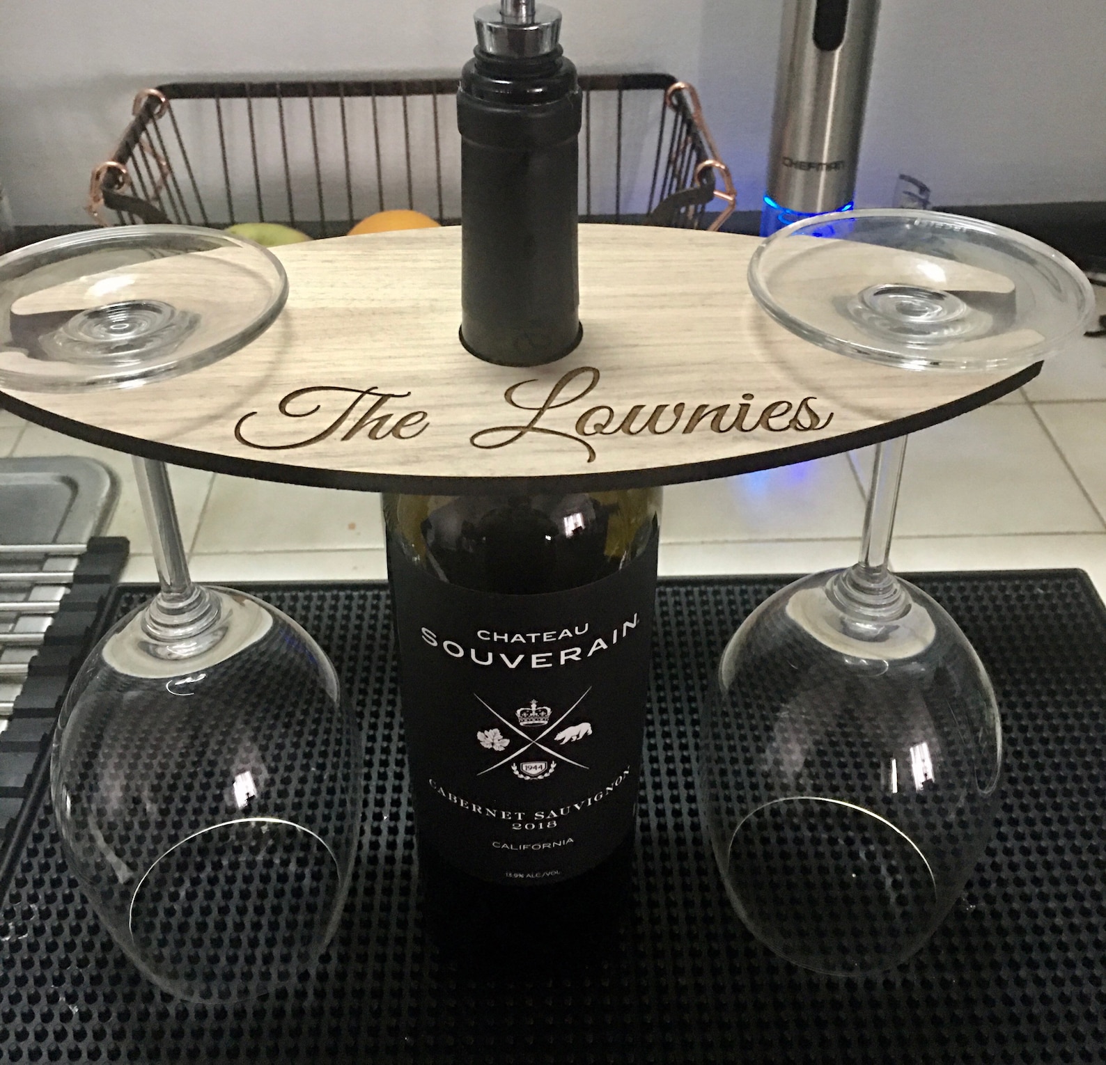 Personalized Wine Holder Customized Caddy Butler Christmas Etsy