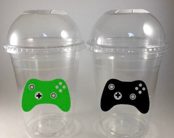 Gaming Controller Popcorn Party Cups Disposable with DOME Lids Birthday Favors