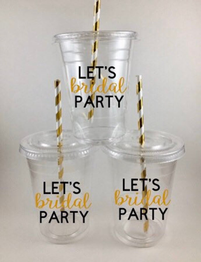 Bachelorette Lets Bridal Party CUPS With Lids Straws Etsy