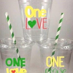 One Love Jamaica PARTY CUPS Jamaican 1st Birthday Disposables