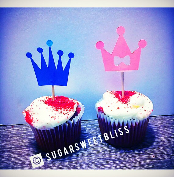 Principe O Princesa Cupcake Toppers Bebe Genero Revelacion Etsy