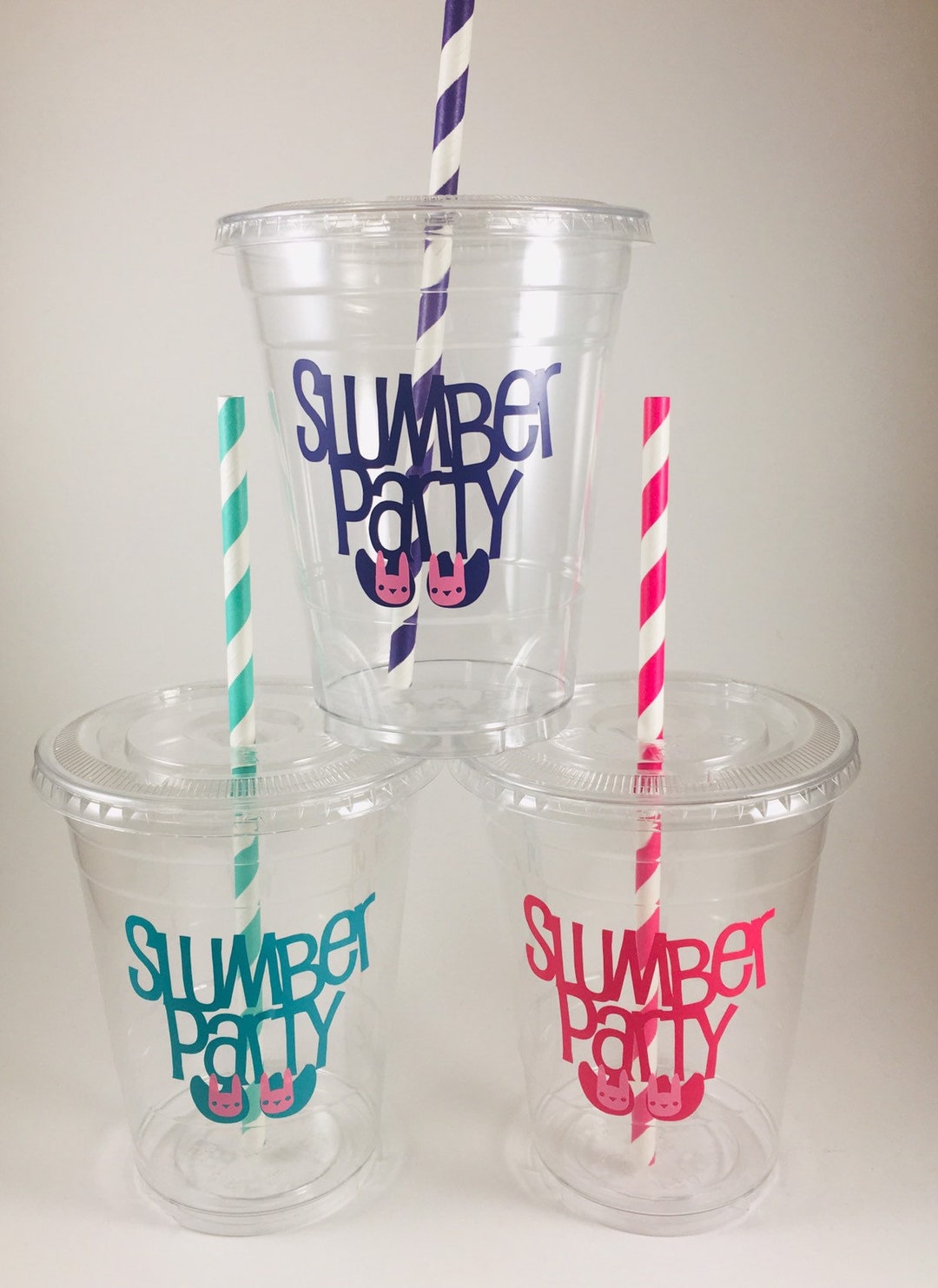 Slumber Party Cups Sleepover Pajama Party Cup Set Birthday Disposable ...