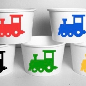 Train Party Favor Snack Cups Bowls  Choo Choo Trains Birthday Decorations