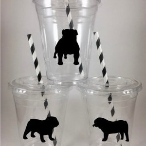 English Bulldog PARTY CUPS Birthday Disposable Personalized Custom Colors