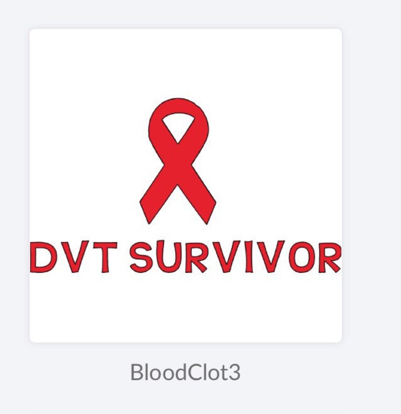 BLOOD Clot Vinyl Awareness Ribbon Decal DVT PE Pulmonary Embolism ...