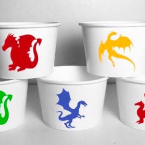 Dragon PARTY Cups Birthday Food Treat Favors Bowl Cup Dragons
