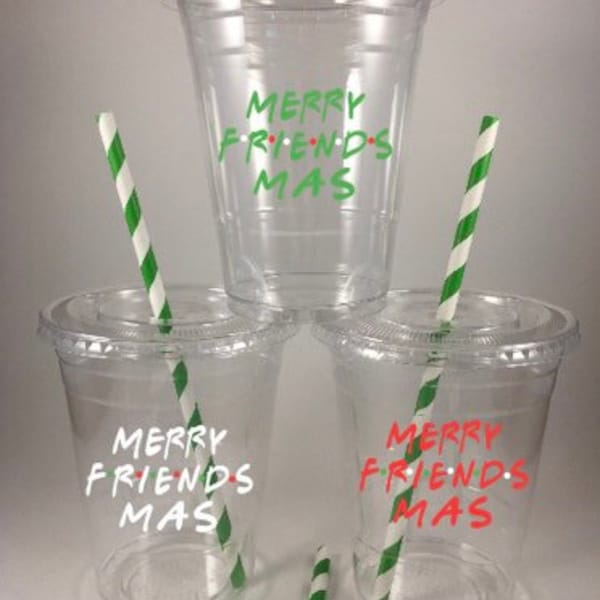 Friends Christmas Party Cups Friendsmas  Disposable Table Decorations