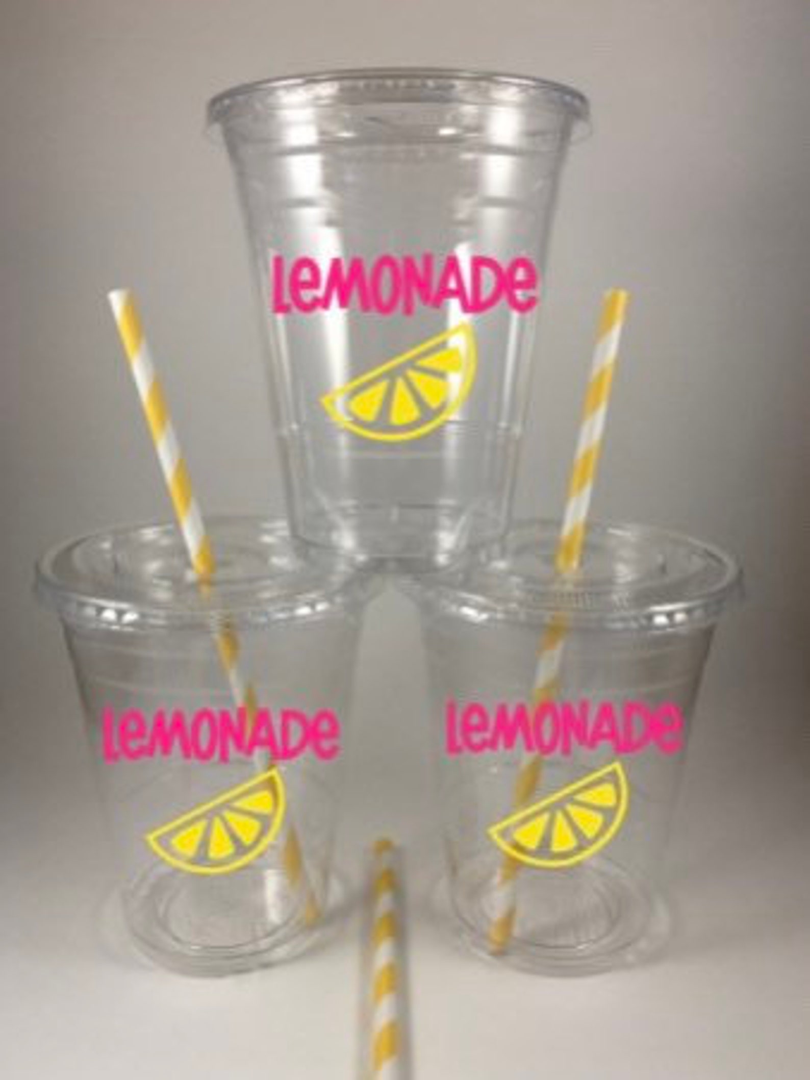 Pink LEMONADE PARTY CUPS Disposable Birthday Cup Set Lemon Etsy