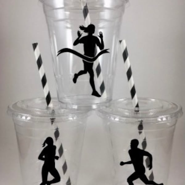 Runner PARTY CUPS Marathon Birthday Disposables Personalized Running